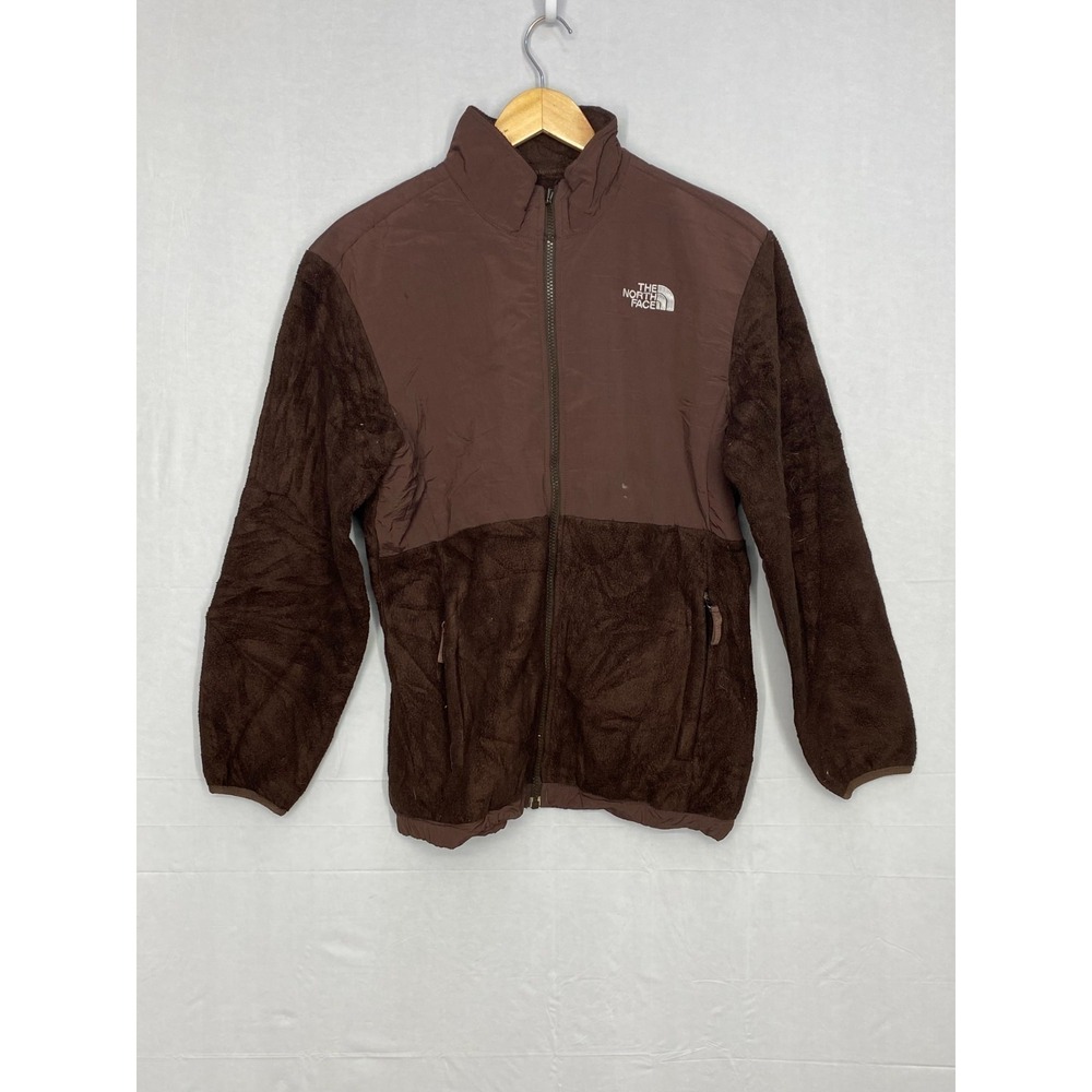 The North Face Denali Fleece Full Zip Jacket Girls Brown Zipper Pockets XL